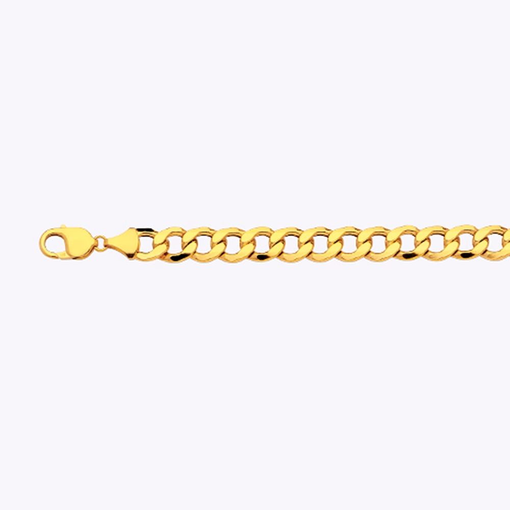 14k 11mm Yellow Gold Hollow Curb 26" - Image 2