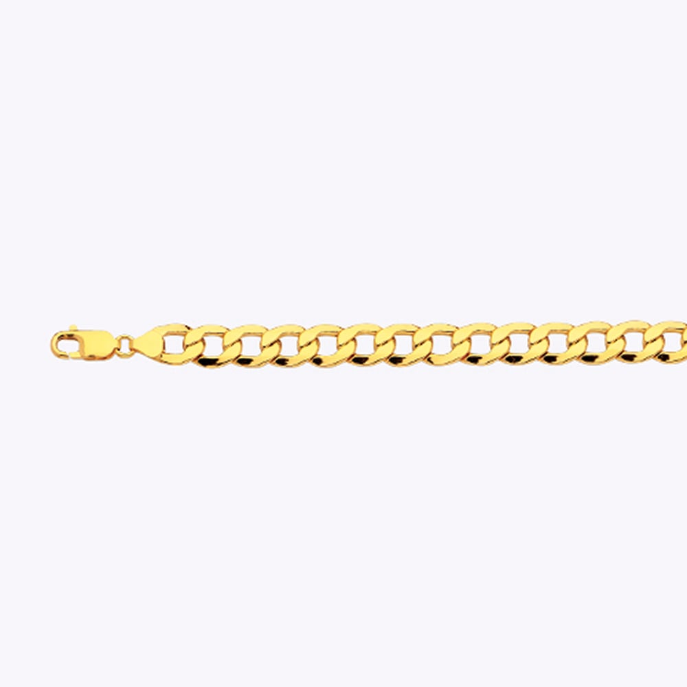 14k 9mm Yellow Gold Hollow Curb 26" - Image 2