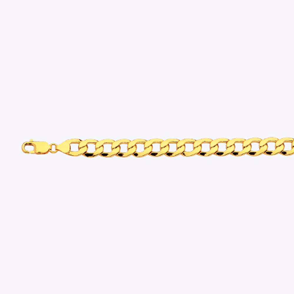 14k 9mm Yellow Gold Hollow Curb 28" - Image 2