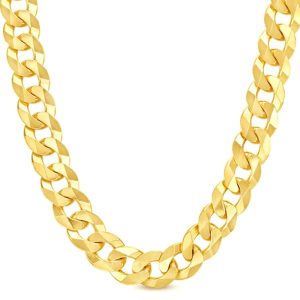 10k 14mm Yellow Gold Solid Curb 18"