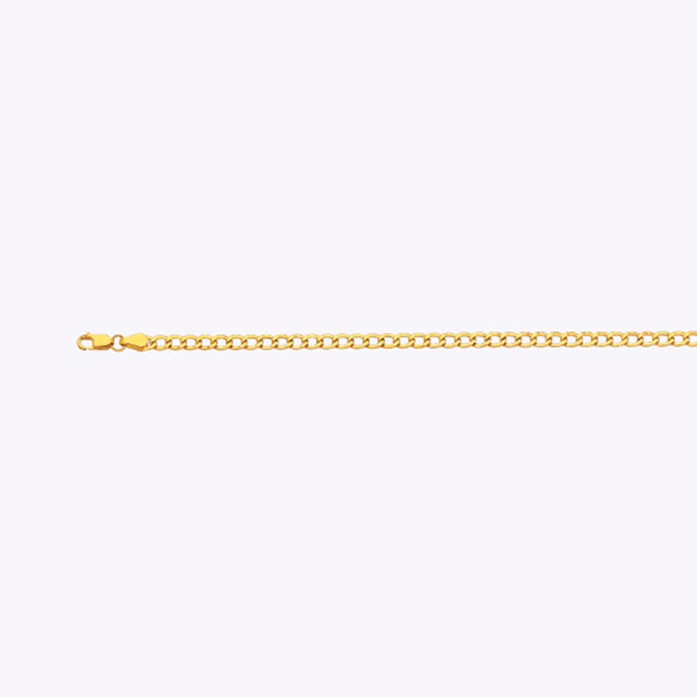 14k 3.5mm Yellow Gold Hollow Curb 24" - Image 2