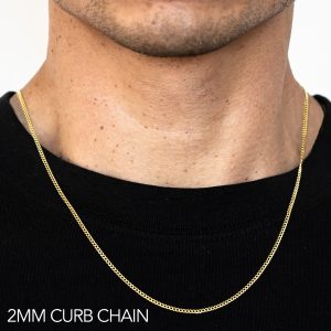 10k 2mm Yellow Gold Hollow Curb 18"