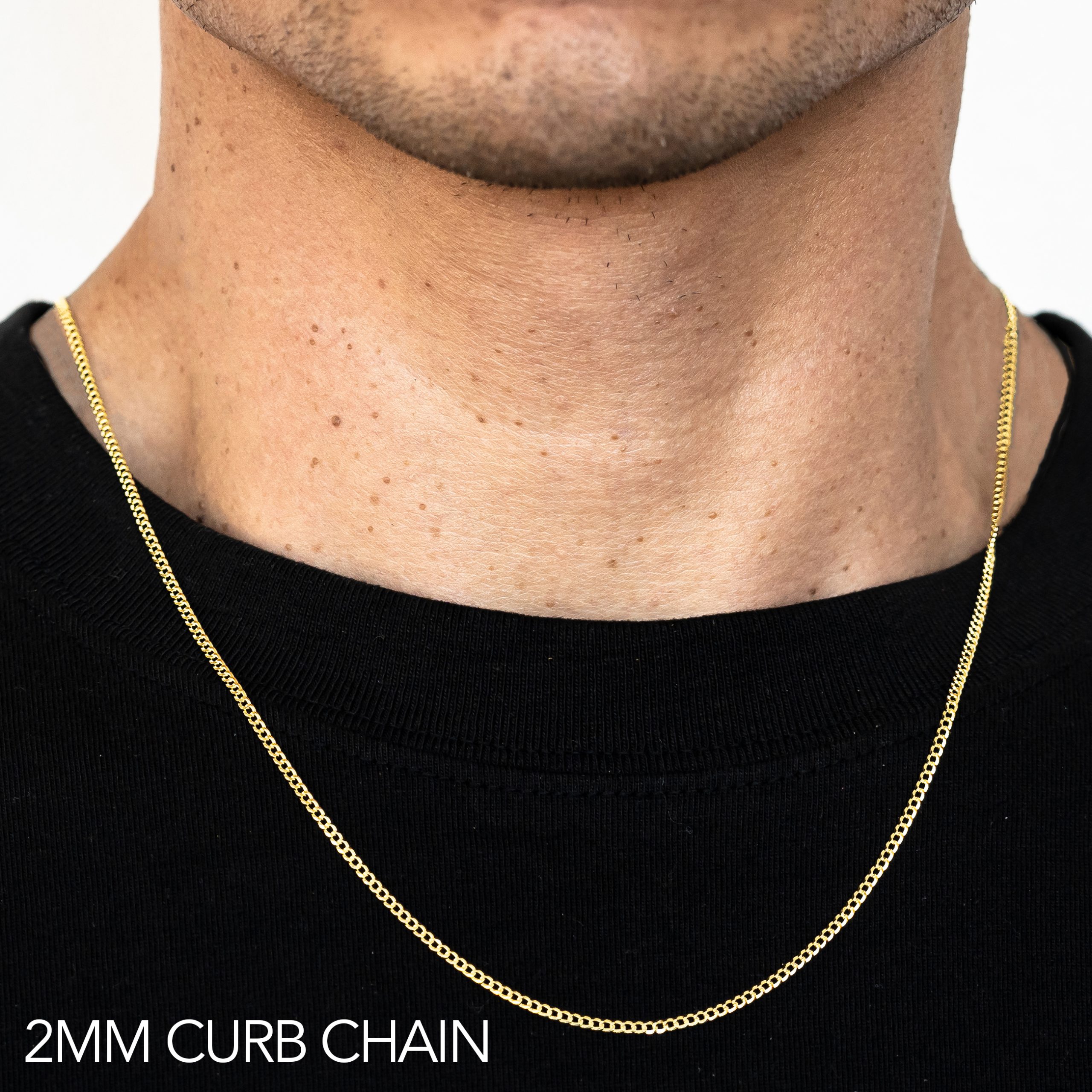 10k 2mm Yellow Gold Hollow Curb 22"