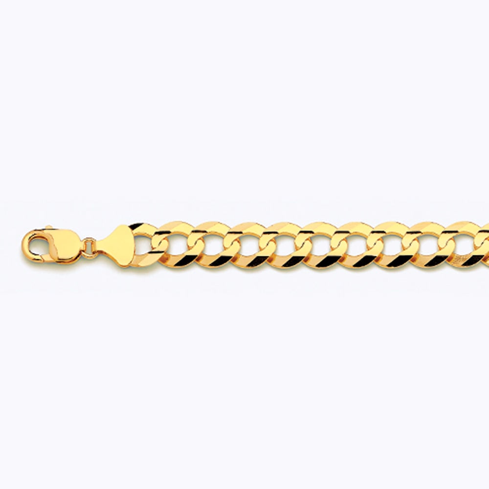 14k 13mm Yellow Gold Solid Curb 20" - Image 2