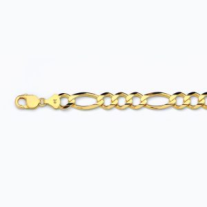 10k 12mm Yellow Gold Solid Figaro 28"
