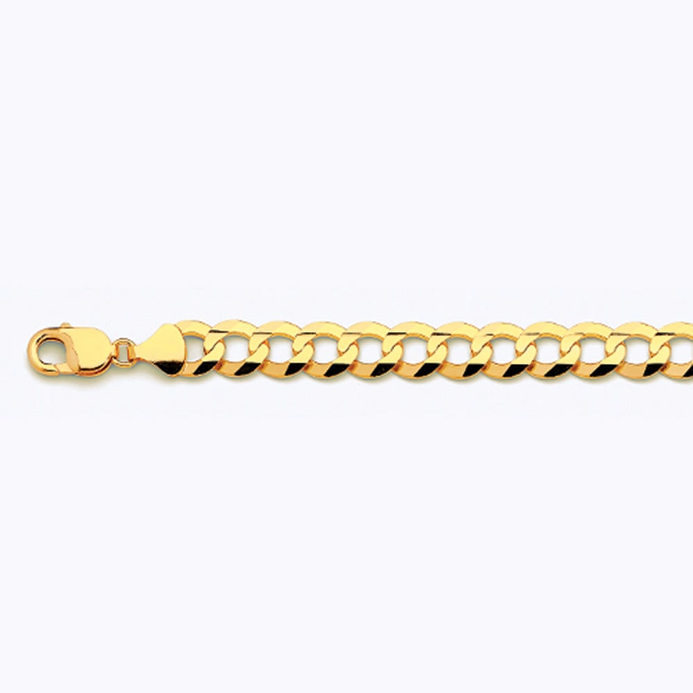 10k 11mm Yellow Gold Solid Curb 20" - Image 3