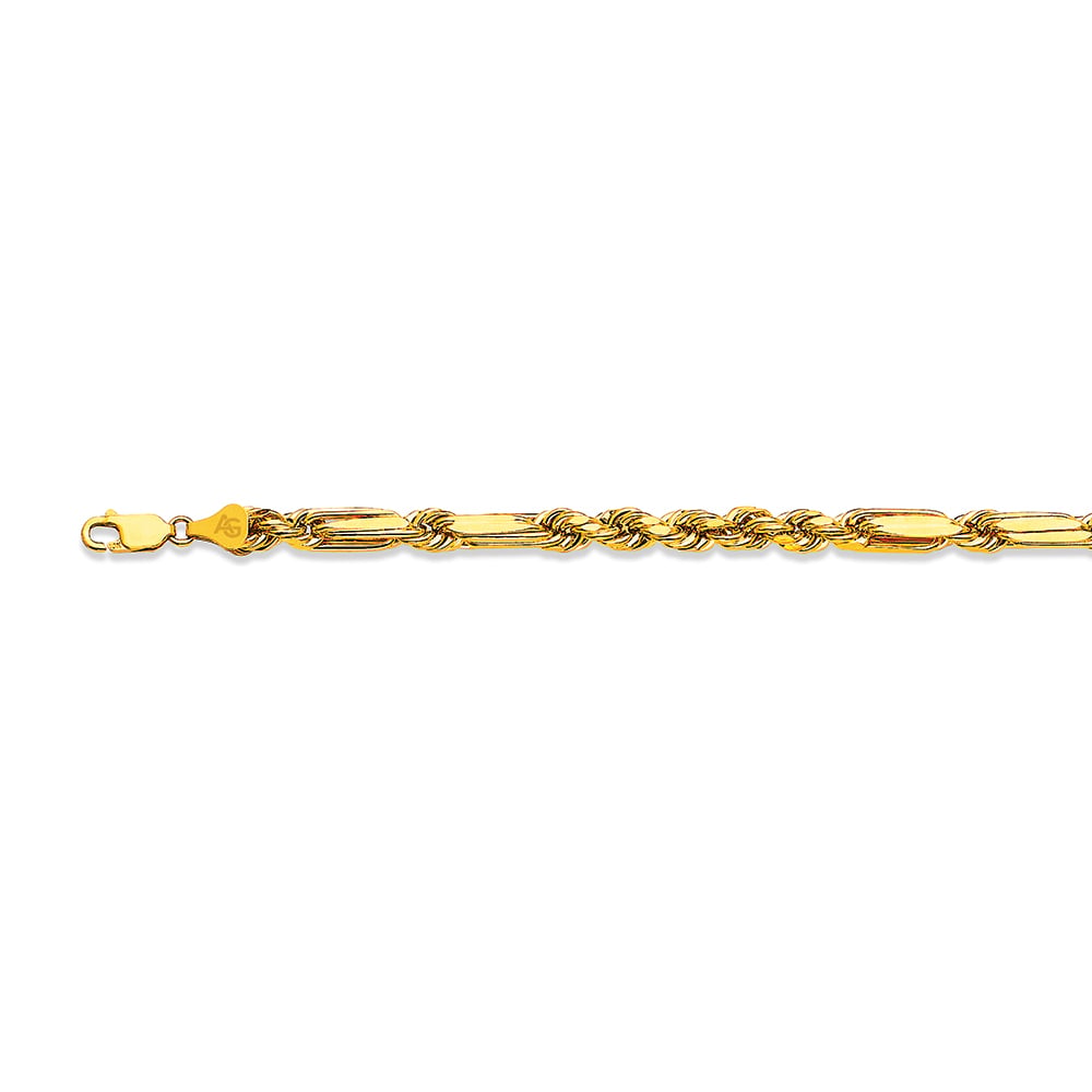 10k 5mm Two-tone Gold Dc Hollow Milano-figarope 28"