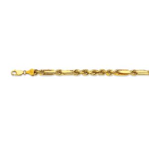 10k 5mm Two-tone Gold Dc Hollow Milano-figarope 16"
