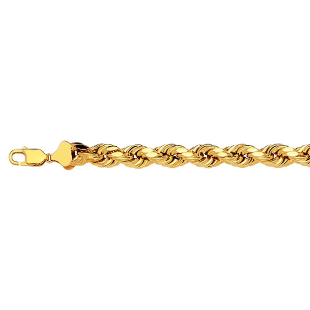 14k 7mm Yellow Gold Dc Hollow Rope 16" - Image 2