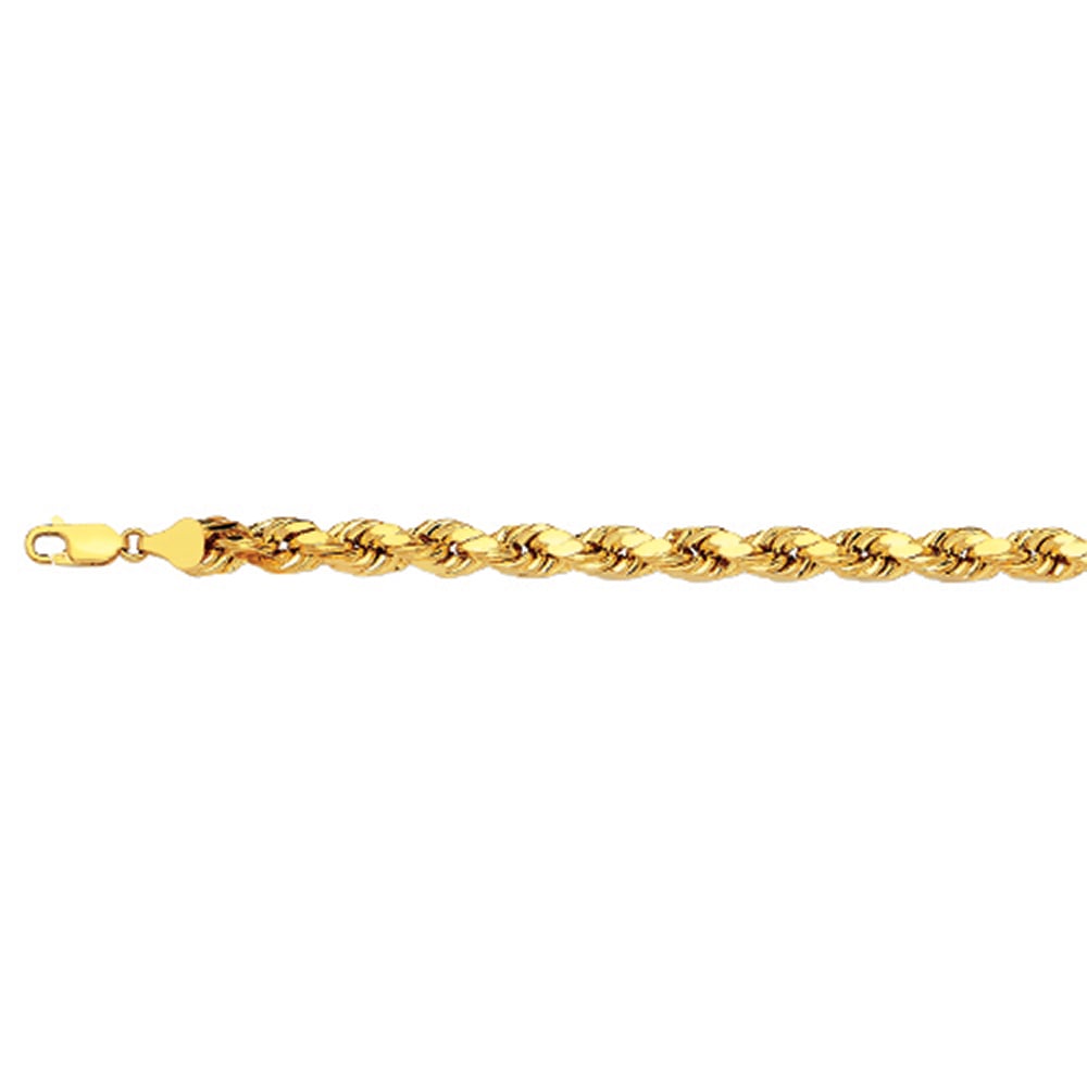 14k 5mm Yellow Gold Dc Hollow Rope 18" - Image 2