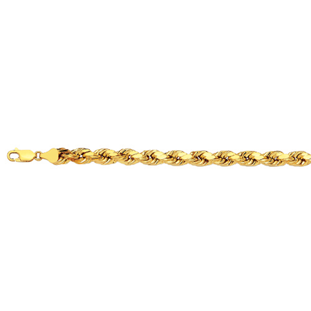 10k 5mm Yellow Gold Dc Hollow Rope 26" - Image 2