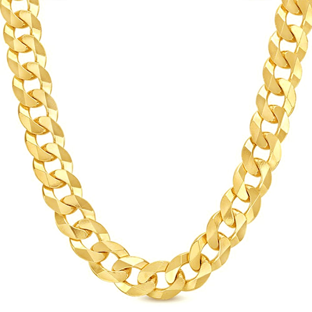 14k 8mm Yellow Gold Solid Curb 26" - Image 2