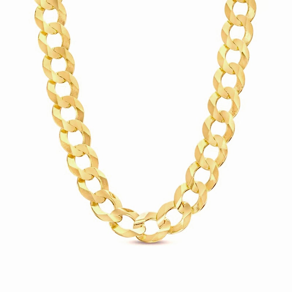 10k 7mm Yellow Gold Solid Curb 24" - Image 2