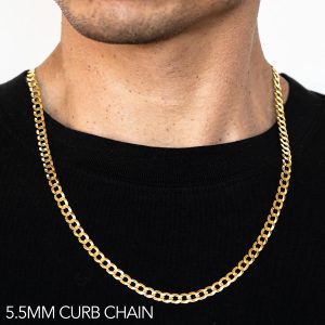 10k 5.5mm Yellow Gold Solid Curb 26"