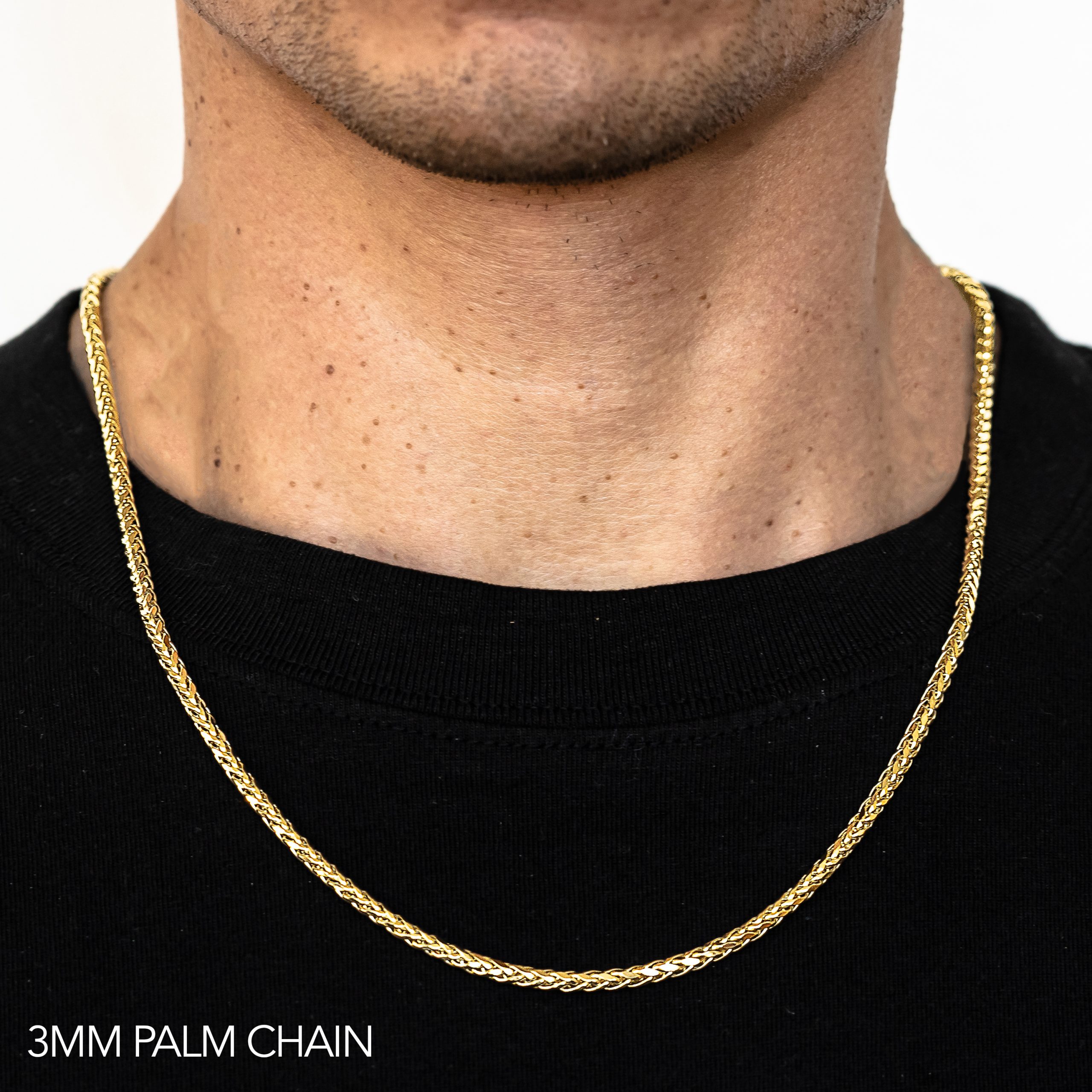 10k 3mm Yellow Gold Palm 20"