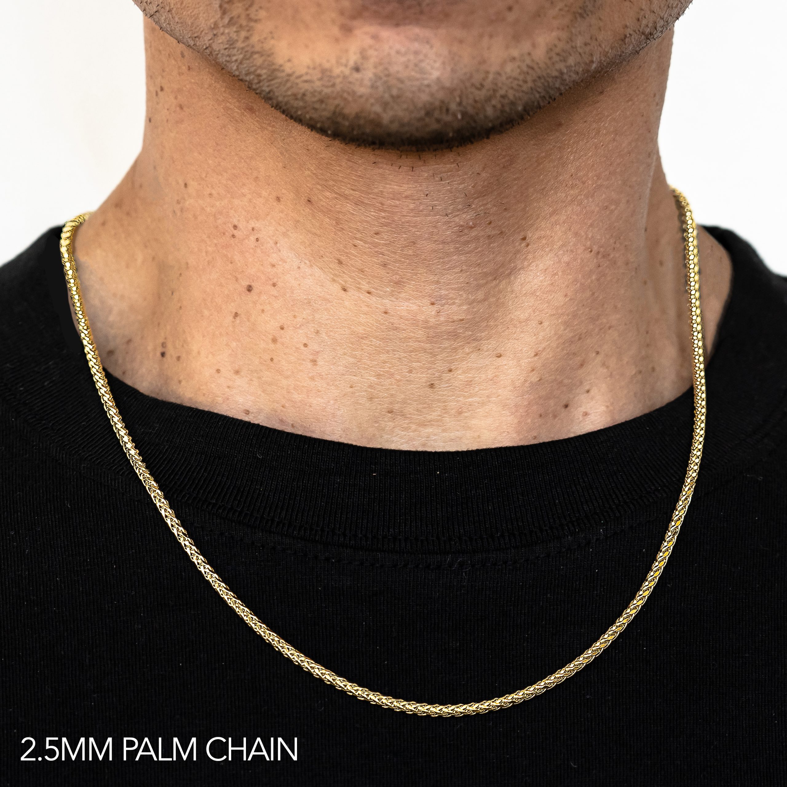 10k 2.5mm Yellow Gold Palm 16"
