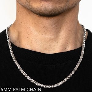 10k 5mm White Gold Palm 24"