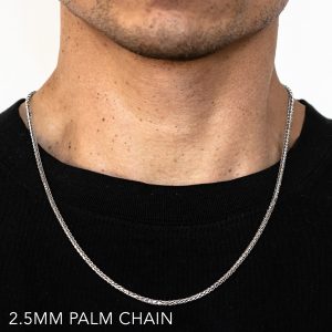 10k 2.5mm White Gold Palm 20"