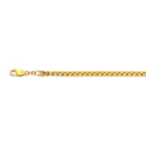14k 3.5mm Yellow Gold Venetian Box 30"