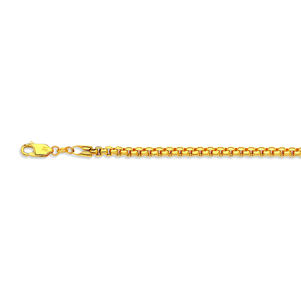 14k 3.5mm Yellow Gold Venetian Box 30"