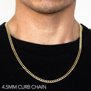 10k 4.5mm Yellow Gold Solid Curb 26"