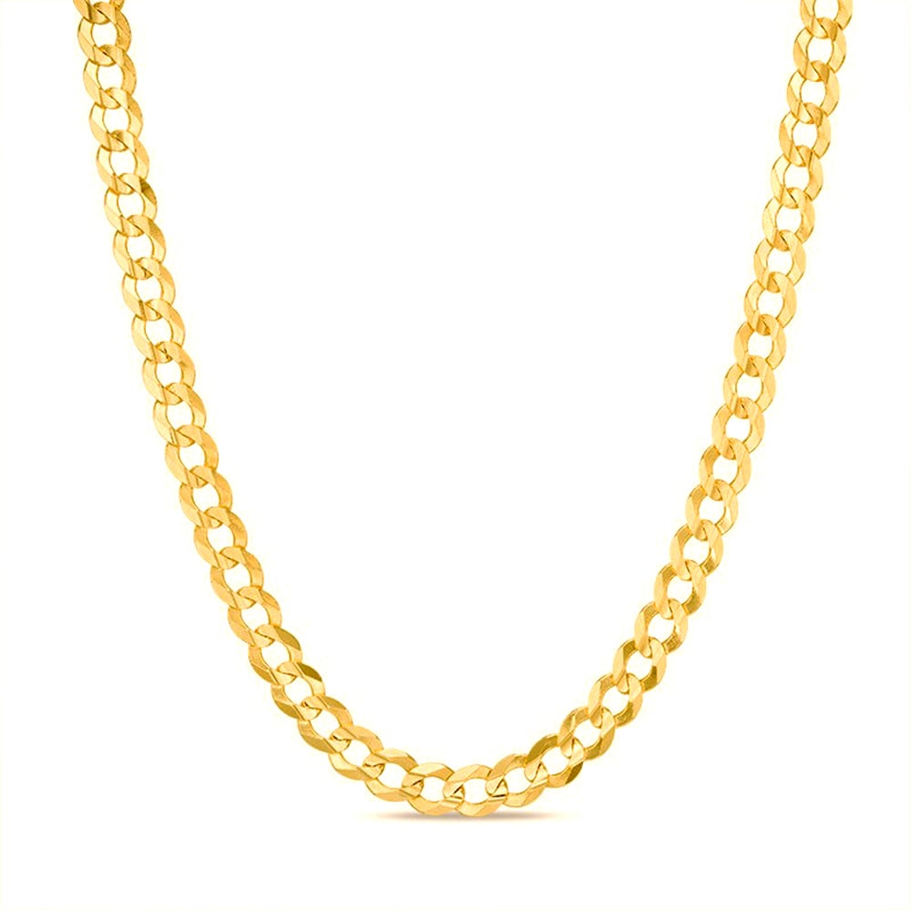 14k 4.5mm Yellow Gold Solid Curb 22" - Image 2