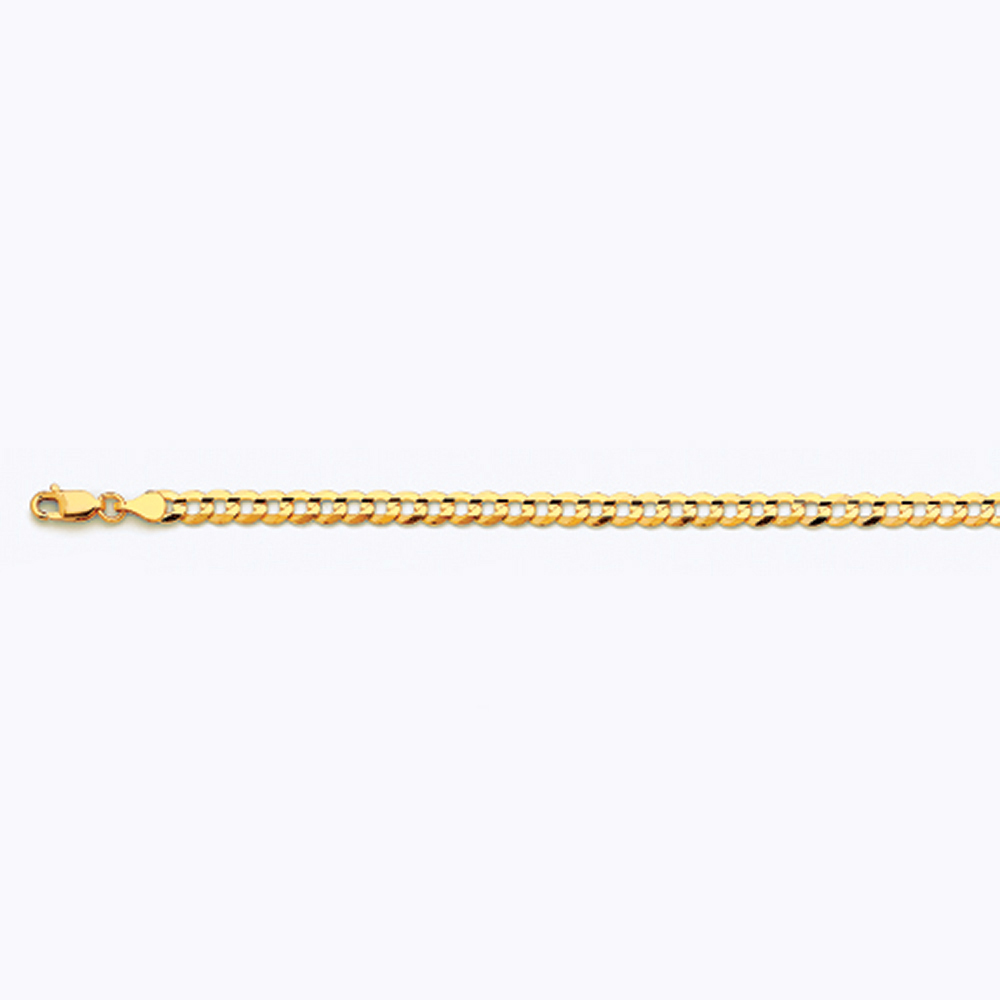 14k 4.5mm Yellow Gold Solid Curb 16" - Image 3