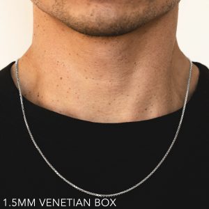 10k 1.5mm White Gold Venetian Box 30"