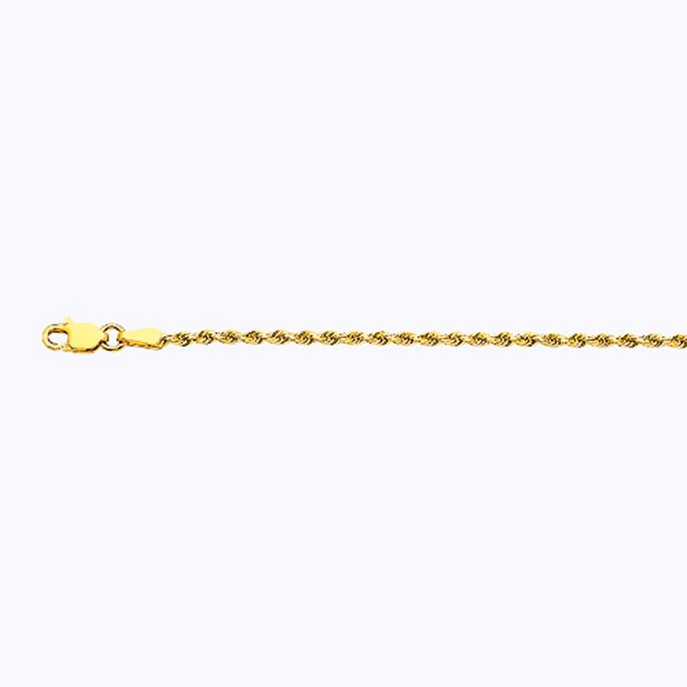 14k 2mm Yellow Gold Solid Dc Rope 24" - Image 2