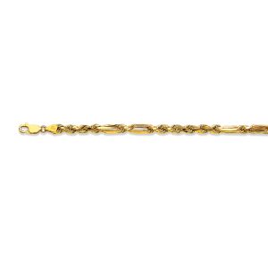 10k 4mm Two-tone Gold Dc Hollow Milano-figarope 26"