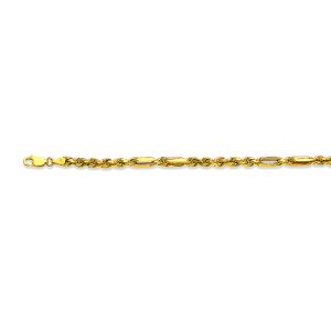 10k 3mm Two-tone Gold Dc Hollow Milano-figarope 30"