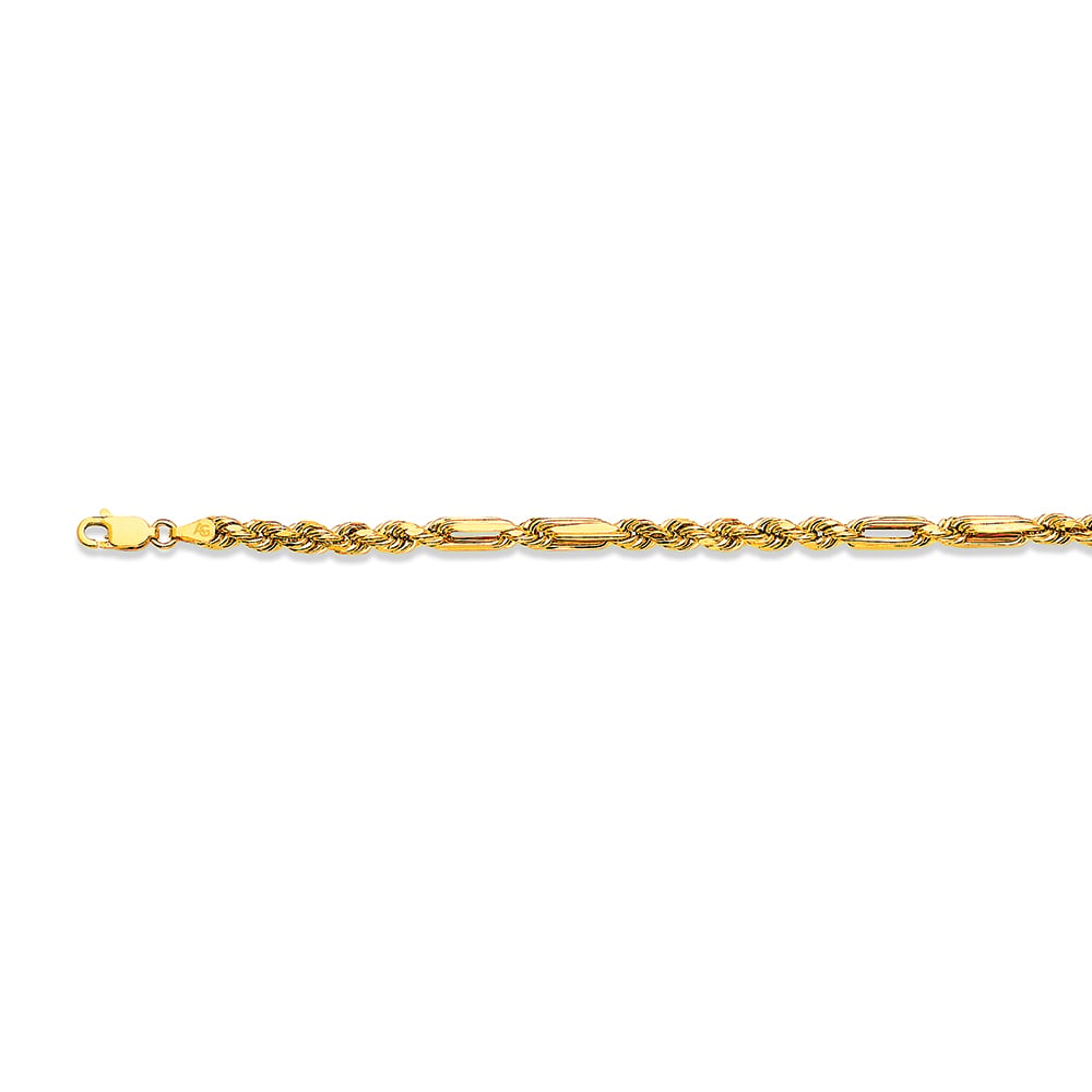 14k 3mm Two-tone Gold Dc Hollow Milano-figarope 28"