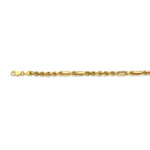 14k 3mm Two-tone Gold Dc Hollow Milano-figarope 30"