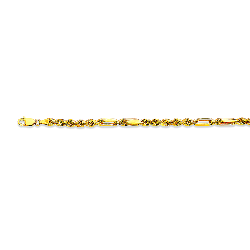 10k 3mm Two-tone Gold Dc Hollow Milano-figarope 30"