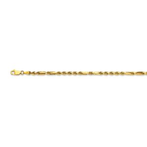 14k 2.5mm Two-tone Gold Dc Hollow Milano-figarope 24"