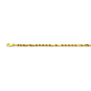 14k 2.5mm Two-tone Gold Dc Hollow Milano-figarope 30"