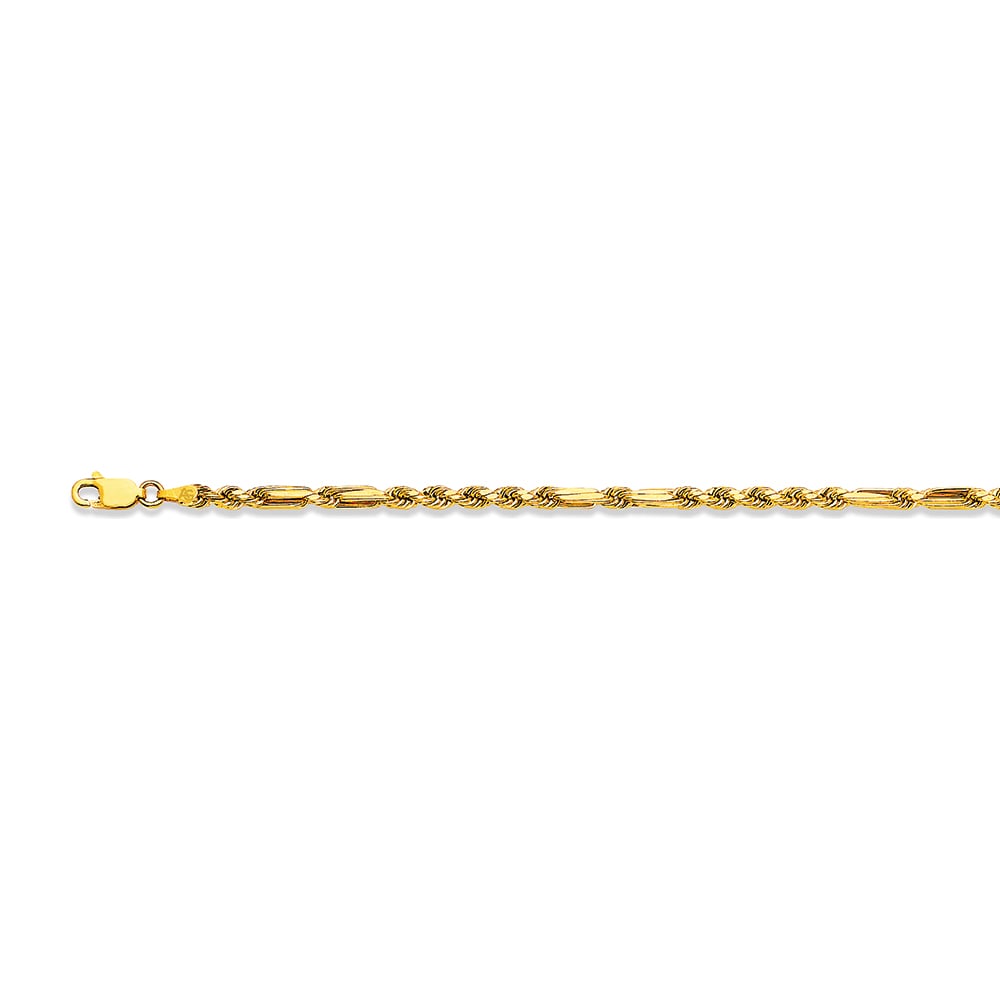 10k 2.5mm Two-tone Gold Dc Hollow Milano-figarope 22"