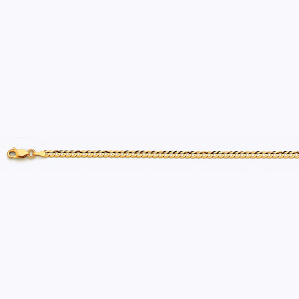 10k 3mm Yellow Gold Solid Curb 28" - Image 3