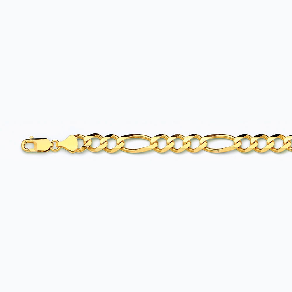14k 9.5mm Yellow Gold Solid Figaro 16"