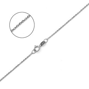 10k White Gold Dc Rolo 023 Gauge 18"