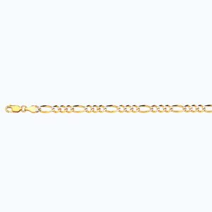 14k 4.5mm Yellow Gold Solid Pave Figaro 16"