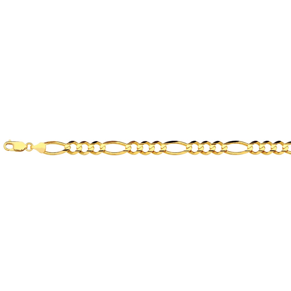 10k 8.5mm Yellow Gold Solid Figaro 18"