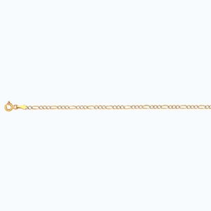 10k 2mm Yellow Gold Solid Pave Figaro 20"