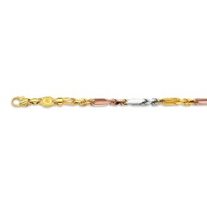 10k 4.5mm Tricolor Gold Solid Milano-figarope 30"