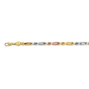 10k 4mm Tricolor Gold Solid Milano-figarope 30"
