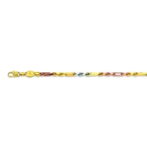 14k 3.5mm Tricolor Gold Solid Milano-figarope 16"