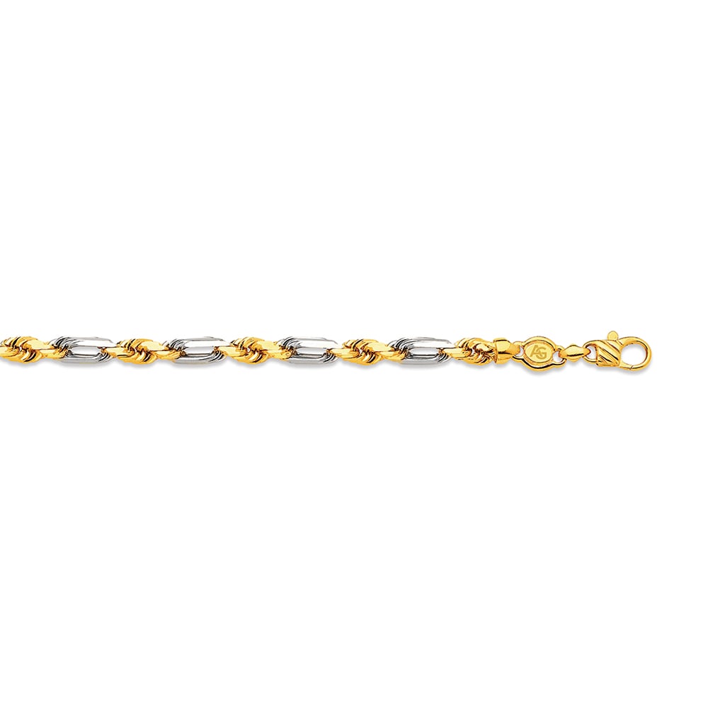 10k 5.5mm Two-tone Gold Solid Milano-figarope 26"