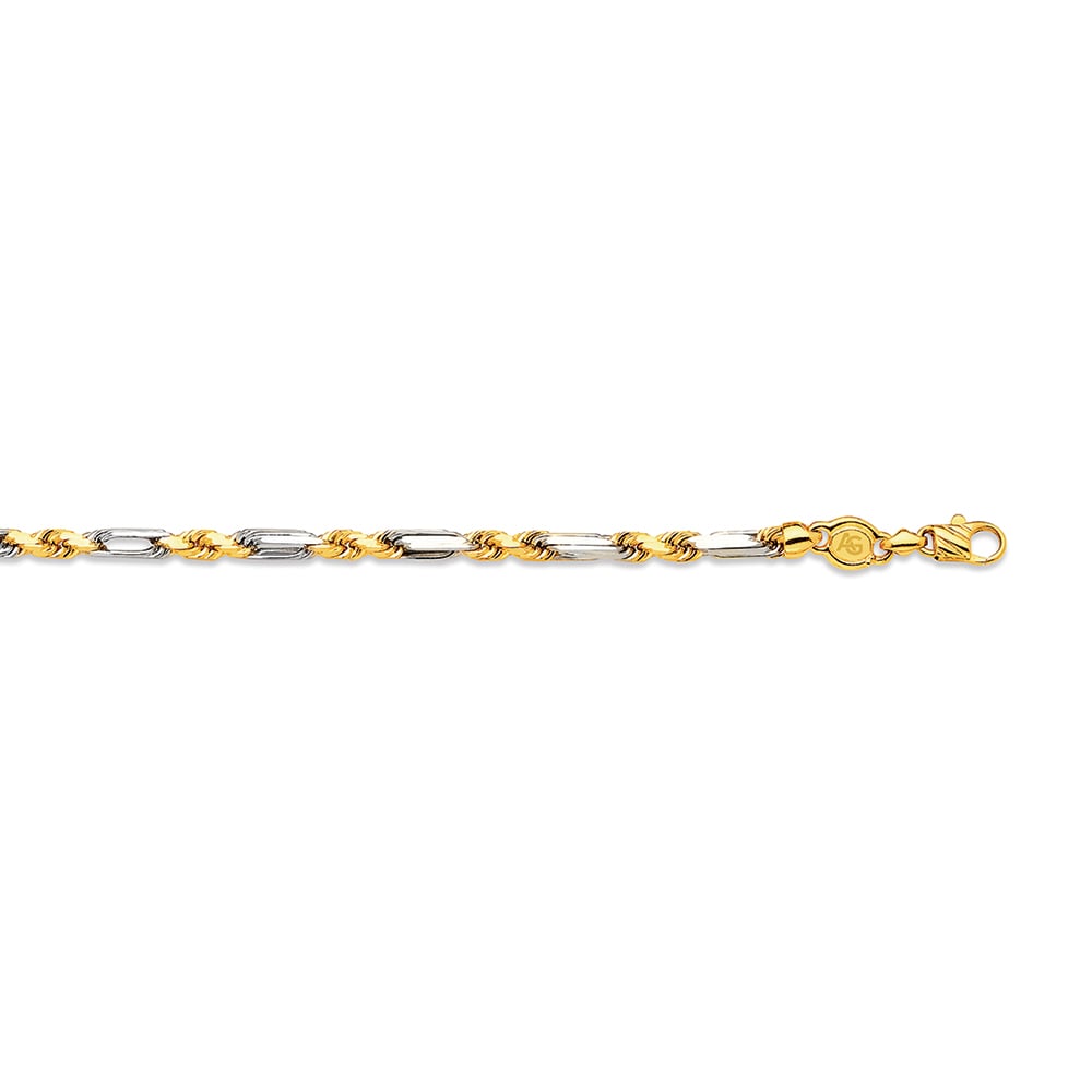 10k 4.5mm Two-tone Gold Solid Milano-figarope 30"