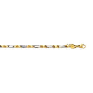 14k 4.5mm Two-tone Gold Solid Milano-figarope 28"