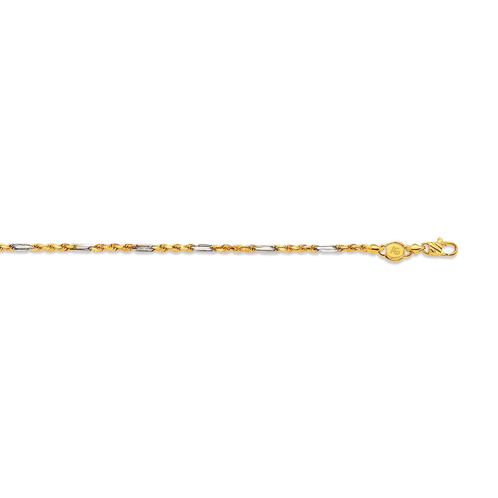 10k 2.5mm Two-tone Gold Solid Milano-figarope 20"
